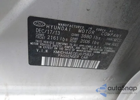 2014 Hyundai Elantra Se из США, поврежденный, VIN KMHDH4AE0EU075837